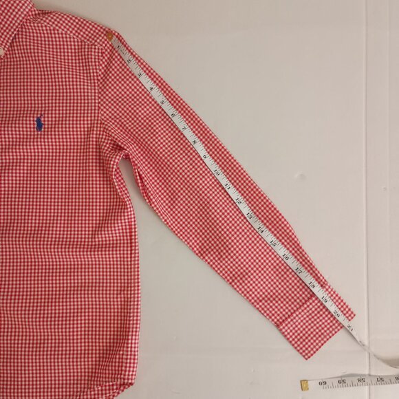Ralph Lauren Boys Red White Gingham Button Up Shirt Size M 8–10 - Picture 13 of 15